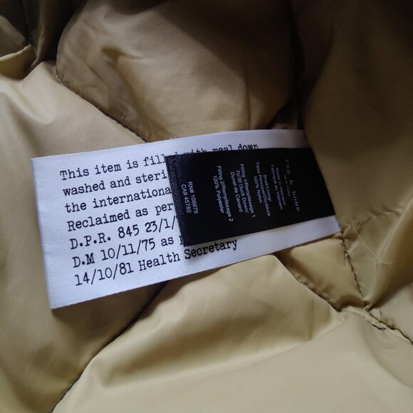 Designer 'Rag & Bone' dark grey/black down quilted hunting jacket men's XL - Picture 7 of 8